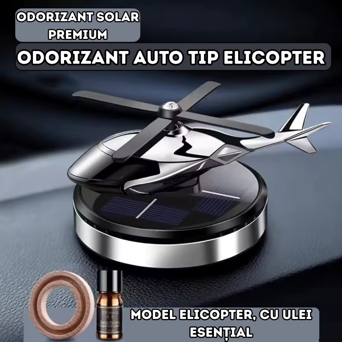 Odorizant auto tip Elicopter incarcare solara - Difuzor de arome cu ulei esential