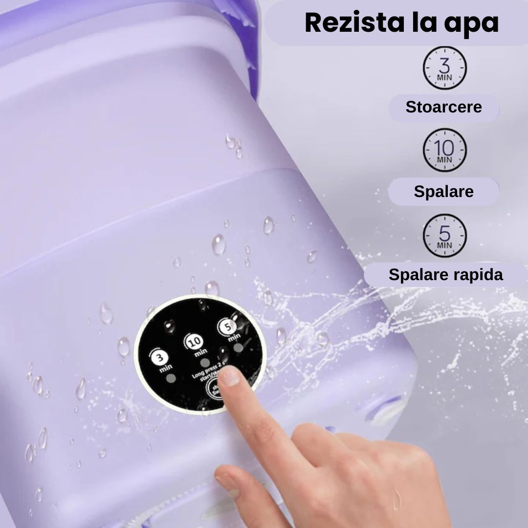 Mini Mașină de Spălat Portabilă 6.5 L – Pliabilă, Silențioasă, Eficientă