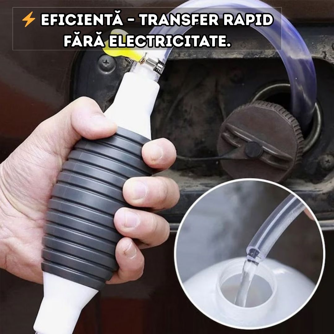 Pompa Manuală pentru Transfer Lichide cu Furtun Transparent – Transfer Rapid și Ușor
