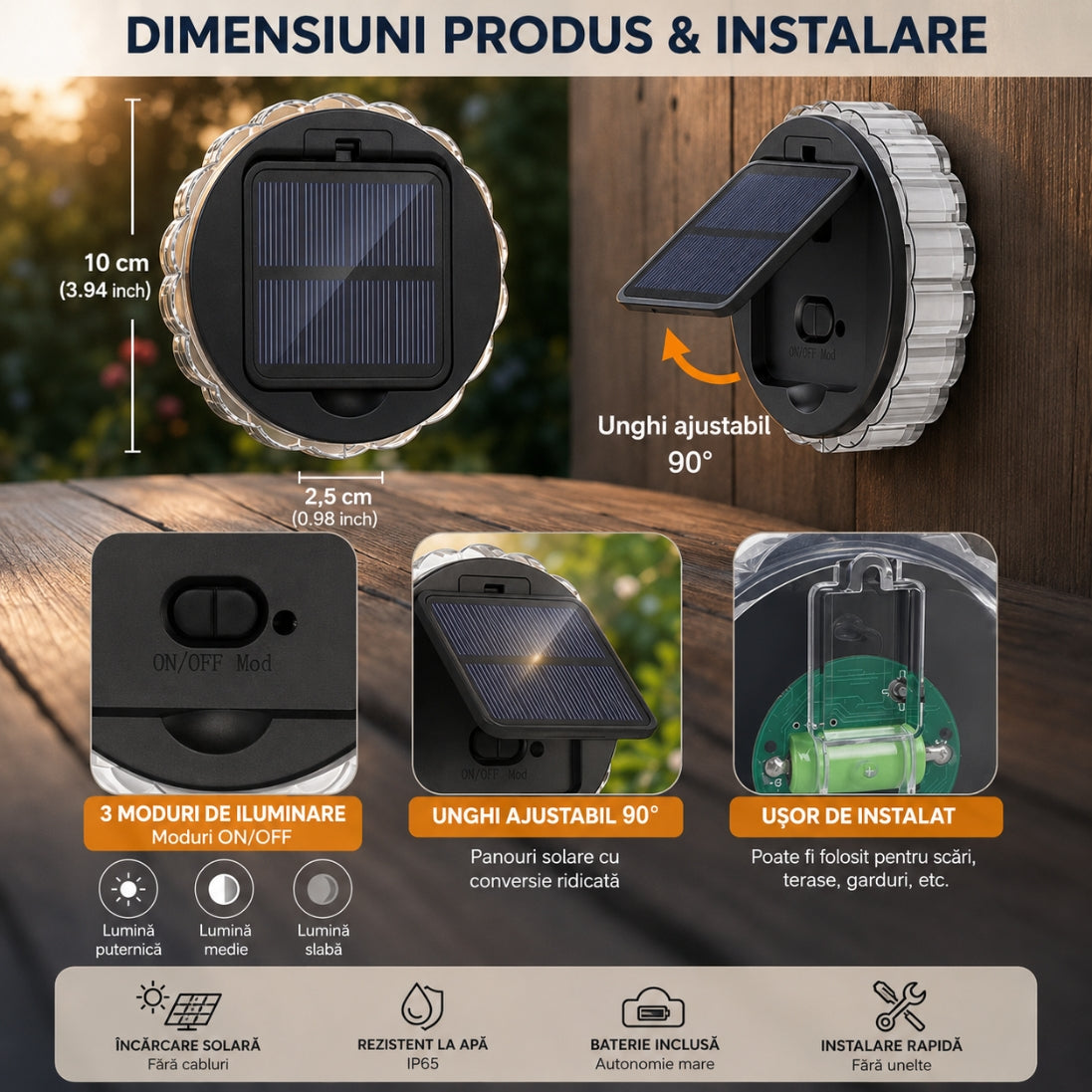 Set 5 Lămpi Solare Tip Stea – Iluminare Decorativă LED pentru Grădină și Gard