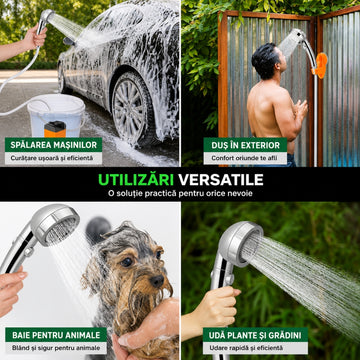 Duș Portabil de Camping – Apă Oriunde, Oricând, Duș Reîncărcabil cu Afișaj Digital!