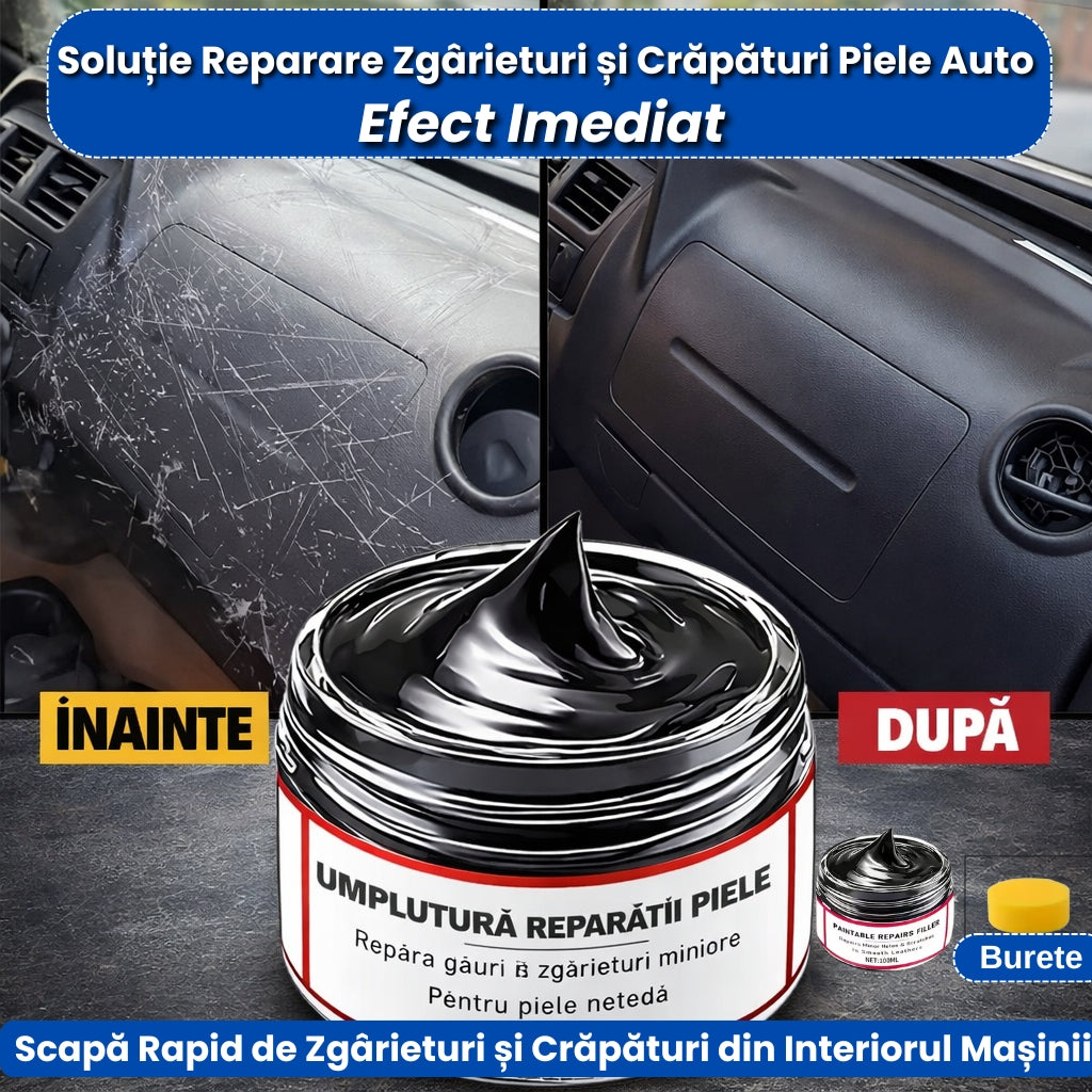 Pastă Reparare Piele Auto pentru Interior Mașină – Refacere Rapidă + 1+1 GRATIS