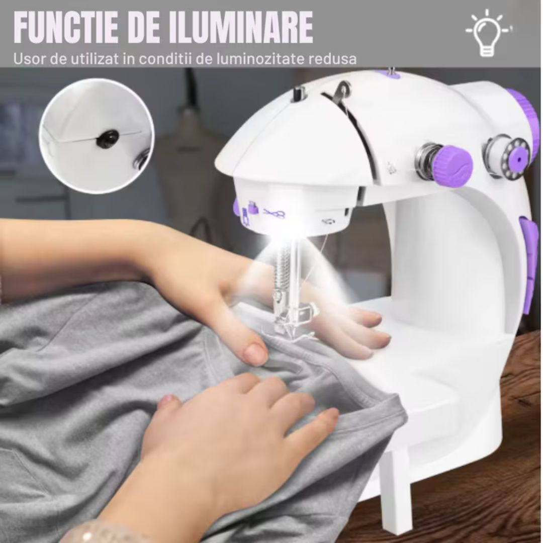 Mașină de Cusut Electrică 4 în 1 cu Măsuță - Accesorii Incluse, Portabilă