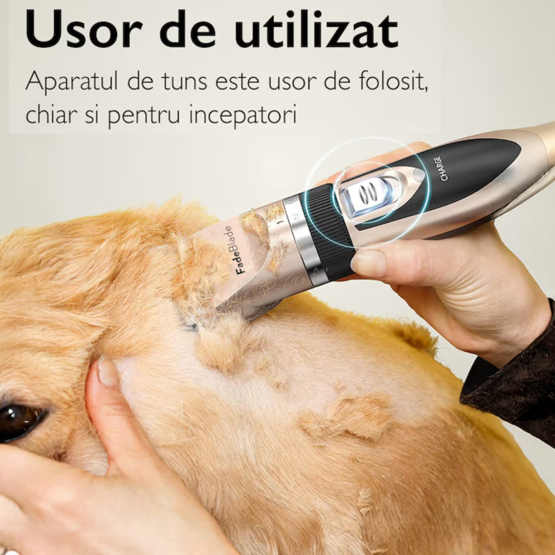Mașină de Tuns Animale cu 4 Accesorii Reglaj +Set Complet de Îngrijire