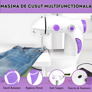 Mașină de Cusut Electrică 4 în 1 cu Măsuță - Accesorii Incluse, Portabilă