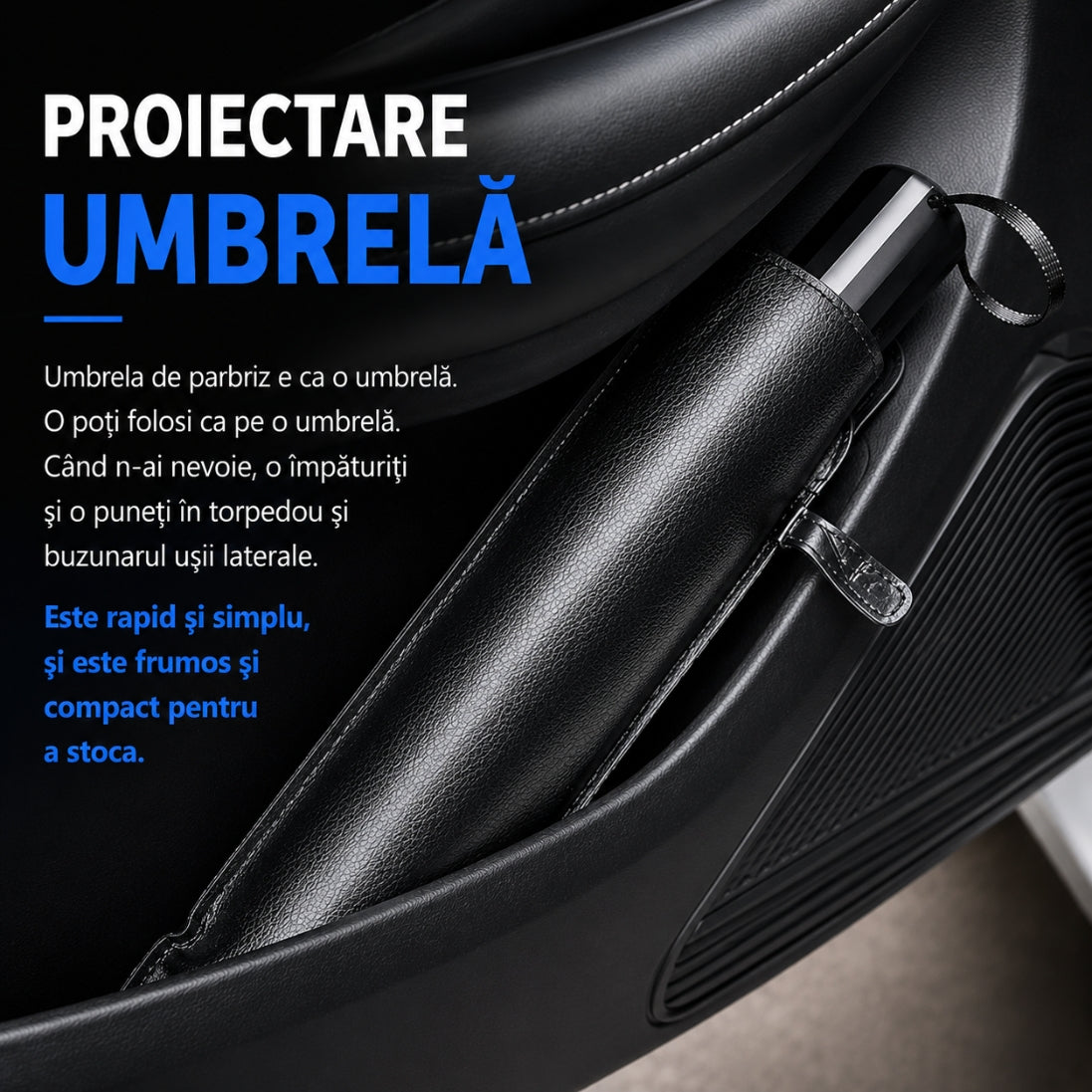 Parasol Auto Tip Umbrelă – Protecție UV + Interior Răcoros, Montare în 3 Secunde