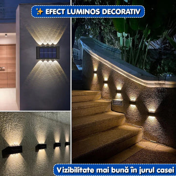 Set 6 Lămpi Solare de Perete – Iluminare Decorativă Exterior