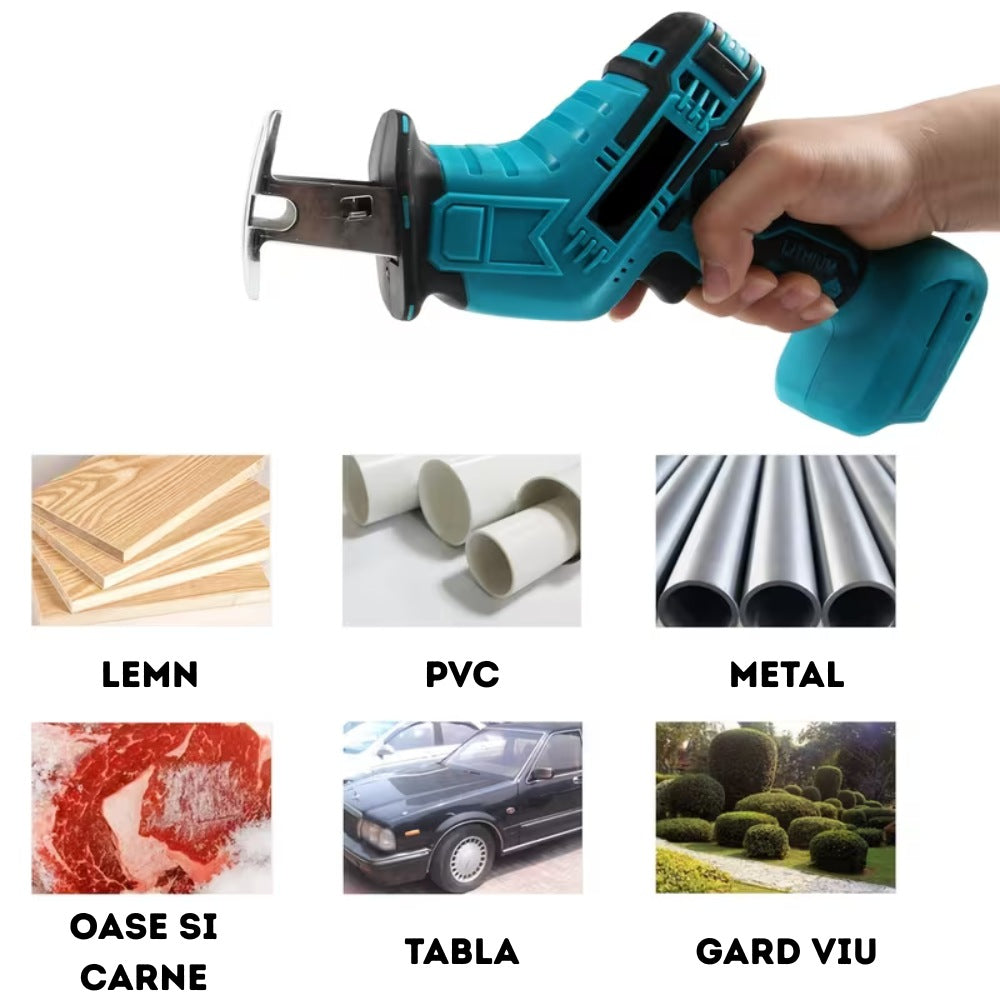 Fierăstrău Tip Sabie 48V – 4 Lame + 2 Acumulatori, Putere Maximă