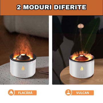 Difuzor Aromaterapie Vulcan – Flacără Realistă + Umidificare Aer
