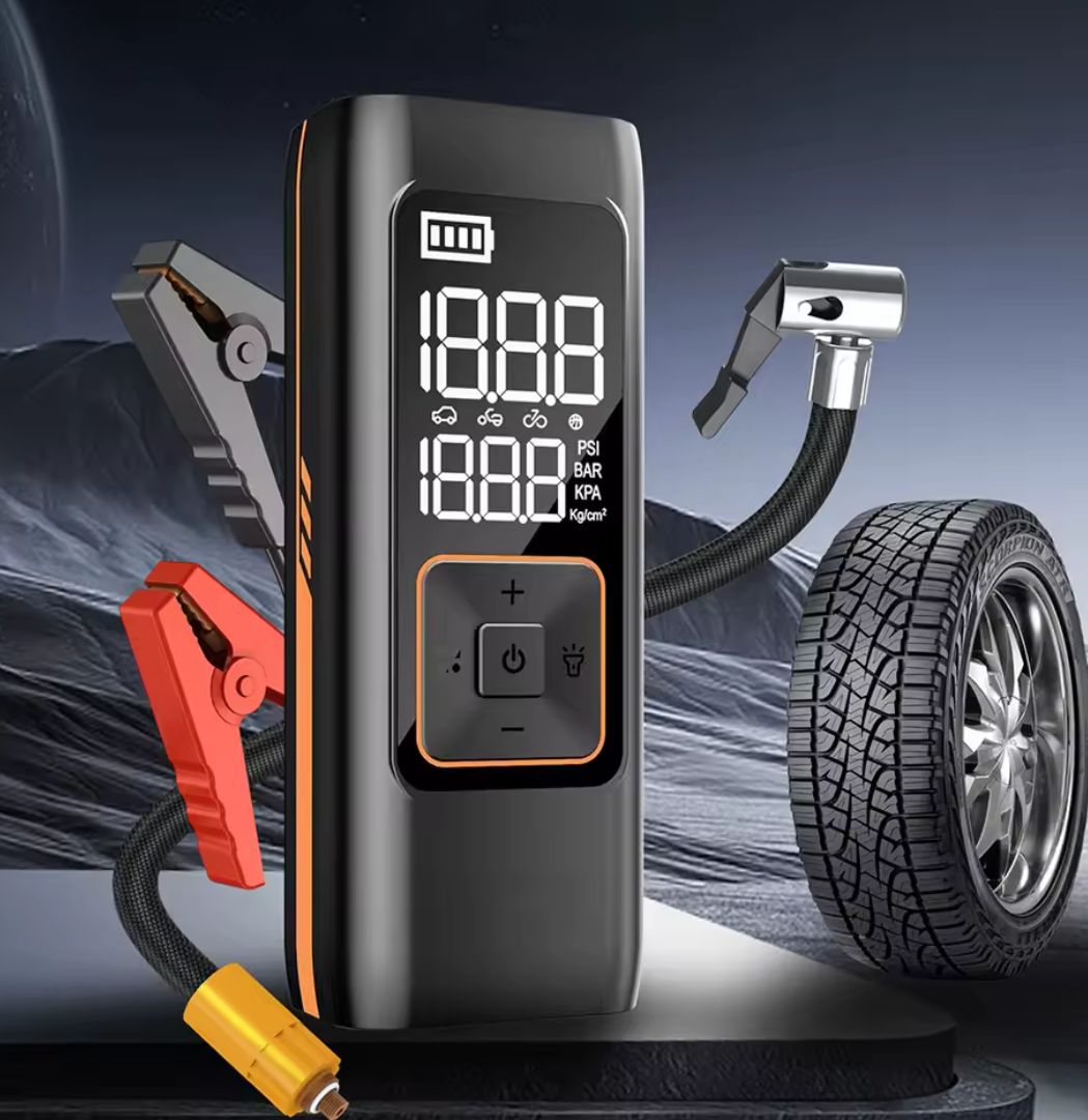 Compresor auto fara fir portabil - Afisaj digital si lanterna inclusa