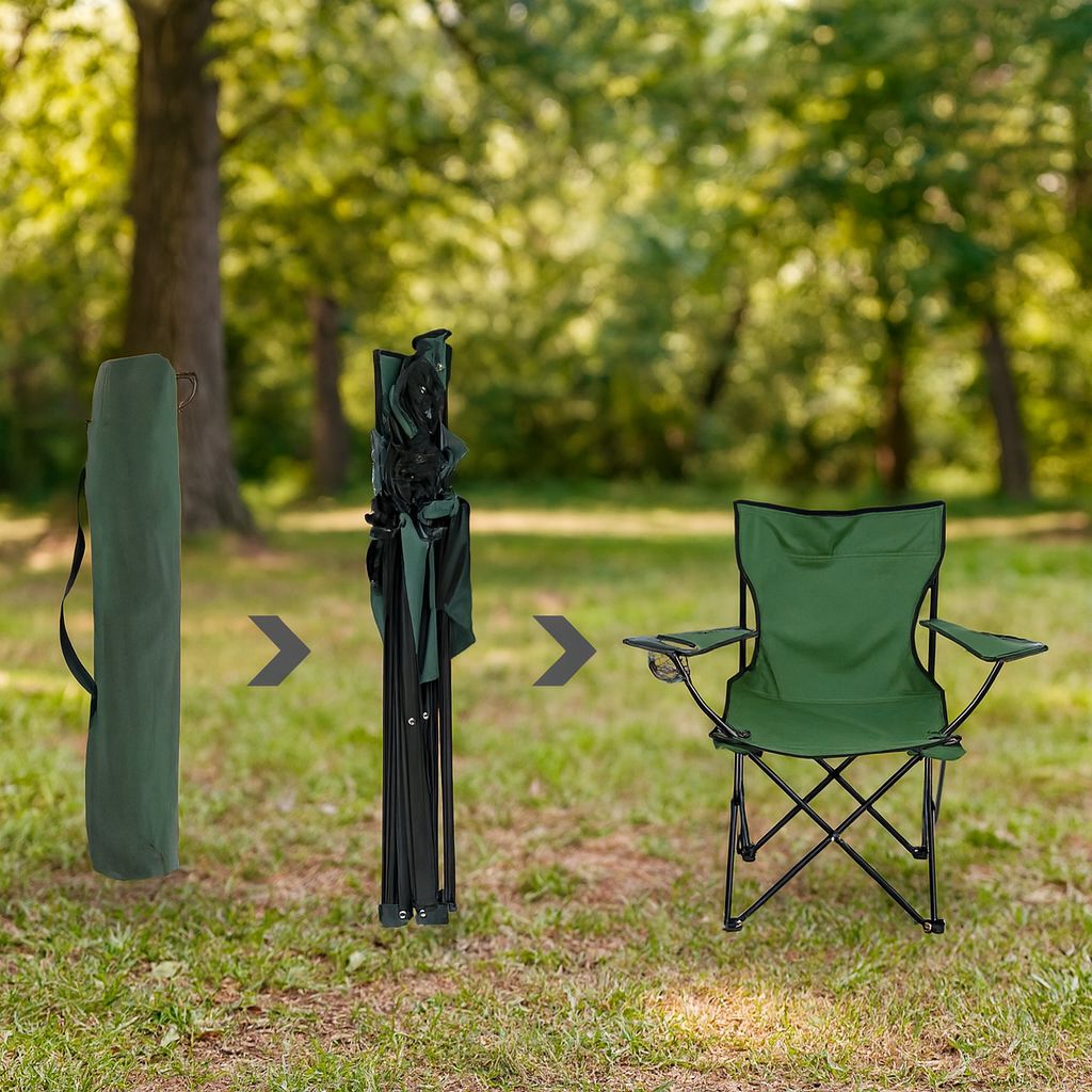 Scaun pliabil pentru pescuit, camping - 80x44x80 cm, Cadrul Metalic Rezistent