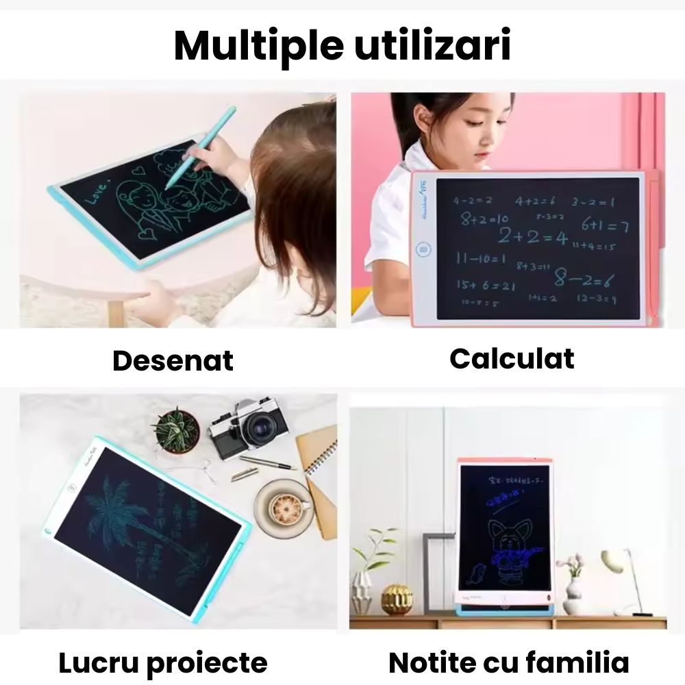Tableta Digitală Color 10 Inch – Scriere & Desen, Ștergere Instantă