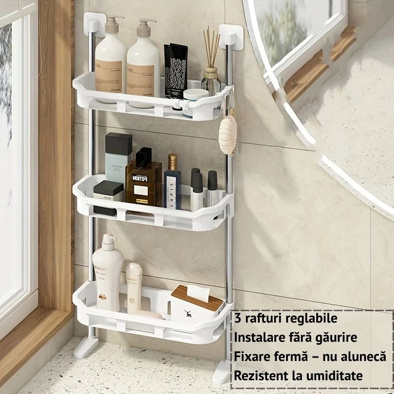 Raft organizator baie 3 etaje – Montaj fara gaurire