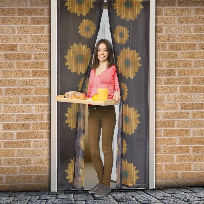 Plasa anti-insecte cu magnet si design floral - Montaj rapid