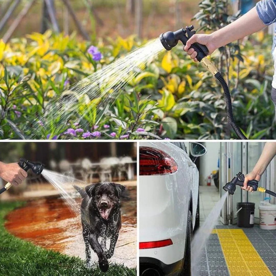 Furtun din latex ABS profesional pentru udat – 50m, Conectori metalici