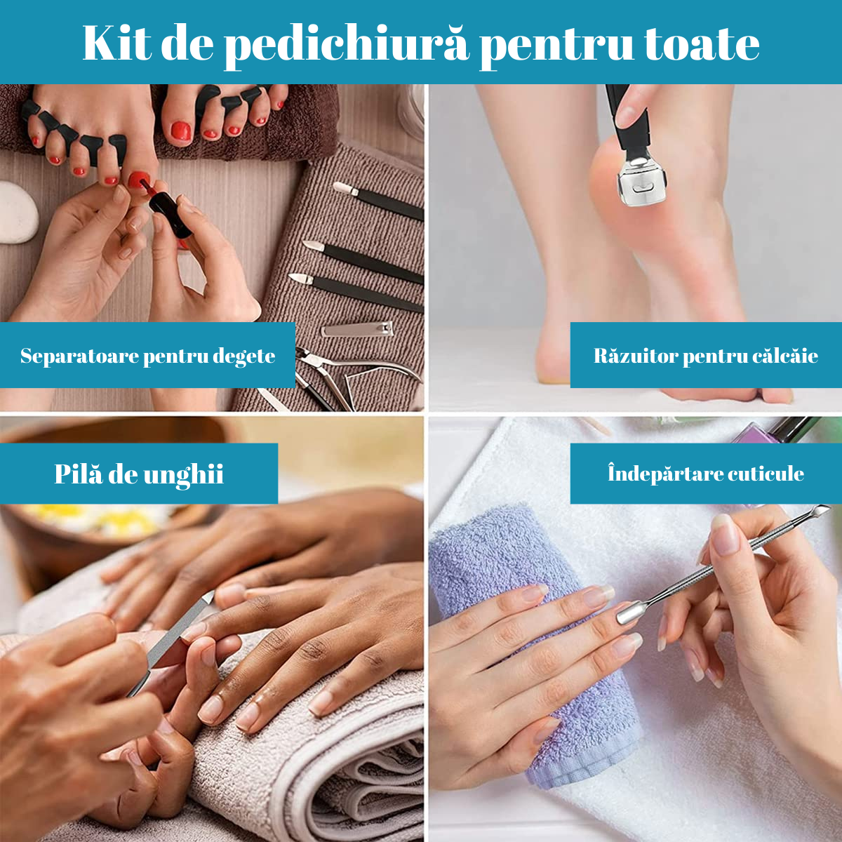 Set pentru pedichiură/manichiură acasă cu 26 de piese