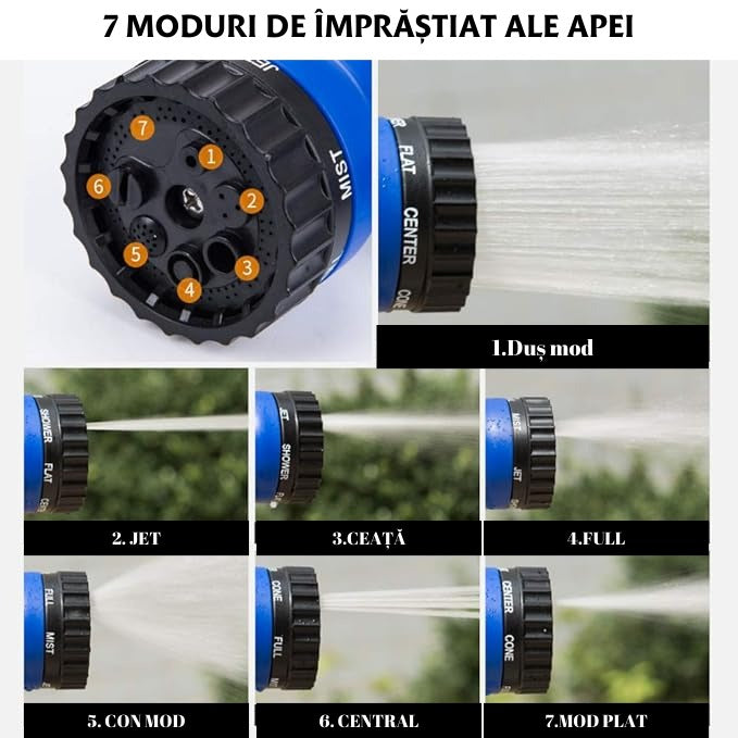 Furtun de grădină extensibil de 60M + mănuși grădinărit