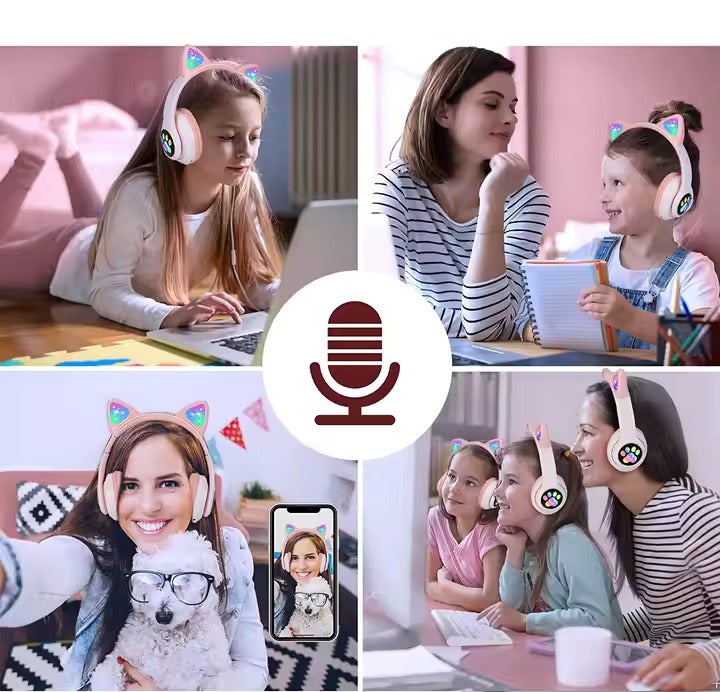 Casti pliabile cu urechi iluminate