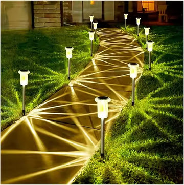 Set de 12 lumini led solare pentru gradina