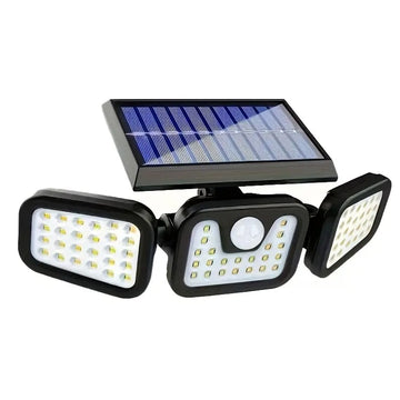 Lampa tripla cu panou solar cu senzor și rezistenta la apa + CADOU