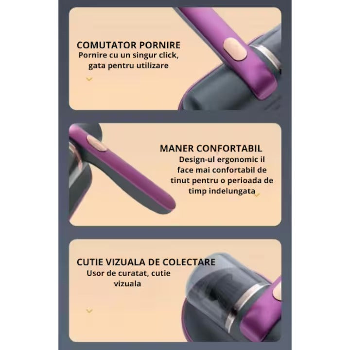 Aspirator de acarieni si impurități cu raze UV pentru toate suprafețele + cadou