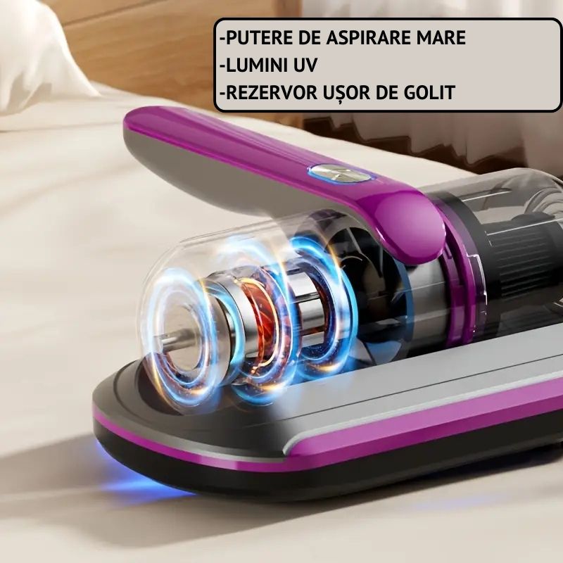 Aspirator de acarieni si impurități cu raze UV pentru toate suprafețele + cadou