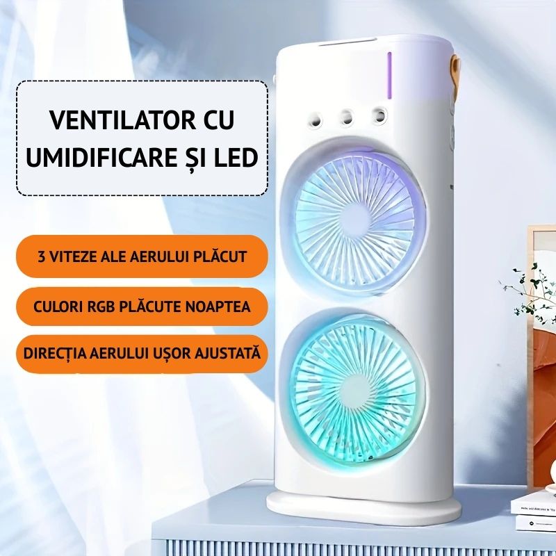 Ventilator cu umidificare, RGB – Aer racoros si relaxant