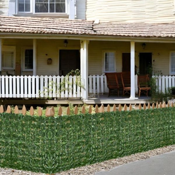 Gard decorativ artificial cu frunze – Fara intretinere (1x3 m)