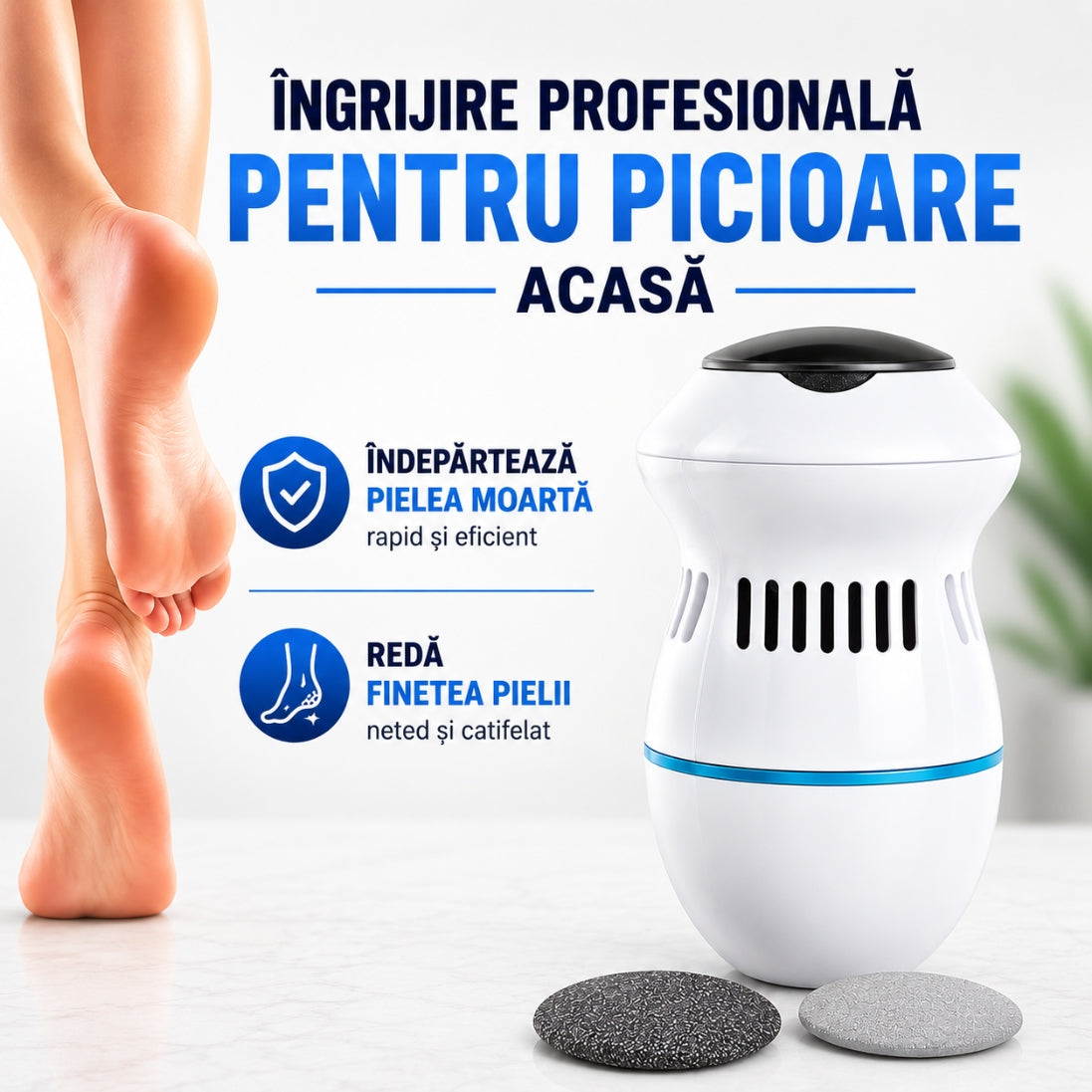Pilă Electrică pentru Călcâie – Picioare Fine și Catifelate Fără Efort